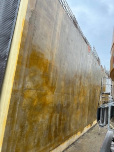 Cuvelage vertical sur le chantier de la chaufferie biomasse à Plouzané
