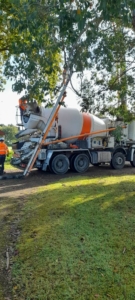 Pose d'une cuvelage béton