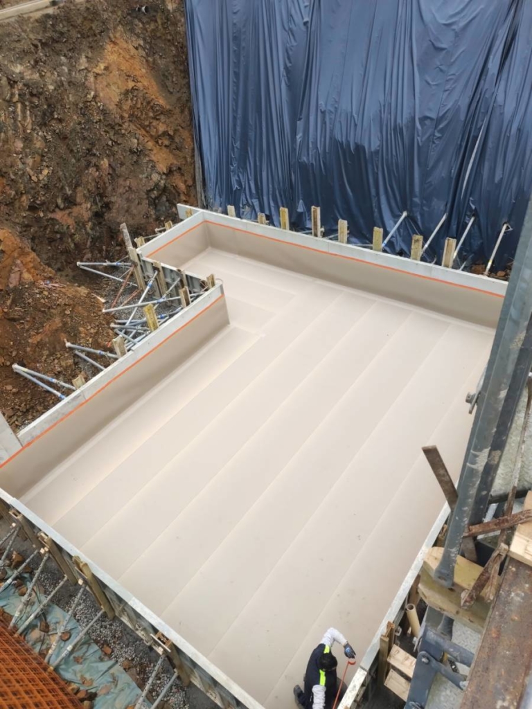 Cuvelage extrados, chaufferie de Plérin